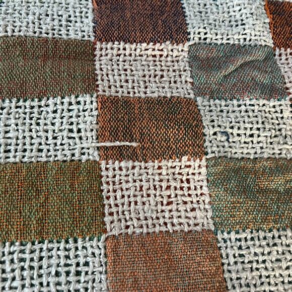 Woven Throw Blanket Checkered Multicolor Fringe 58" x 46.5" - Picture 15 of 16